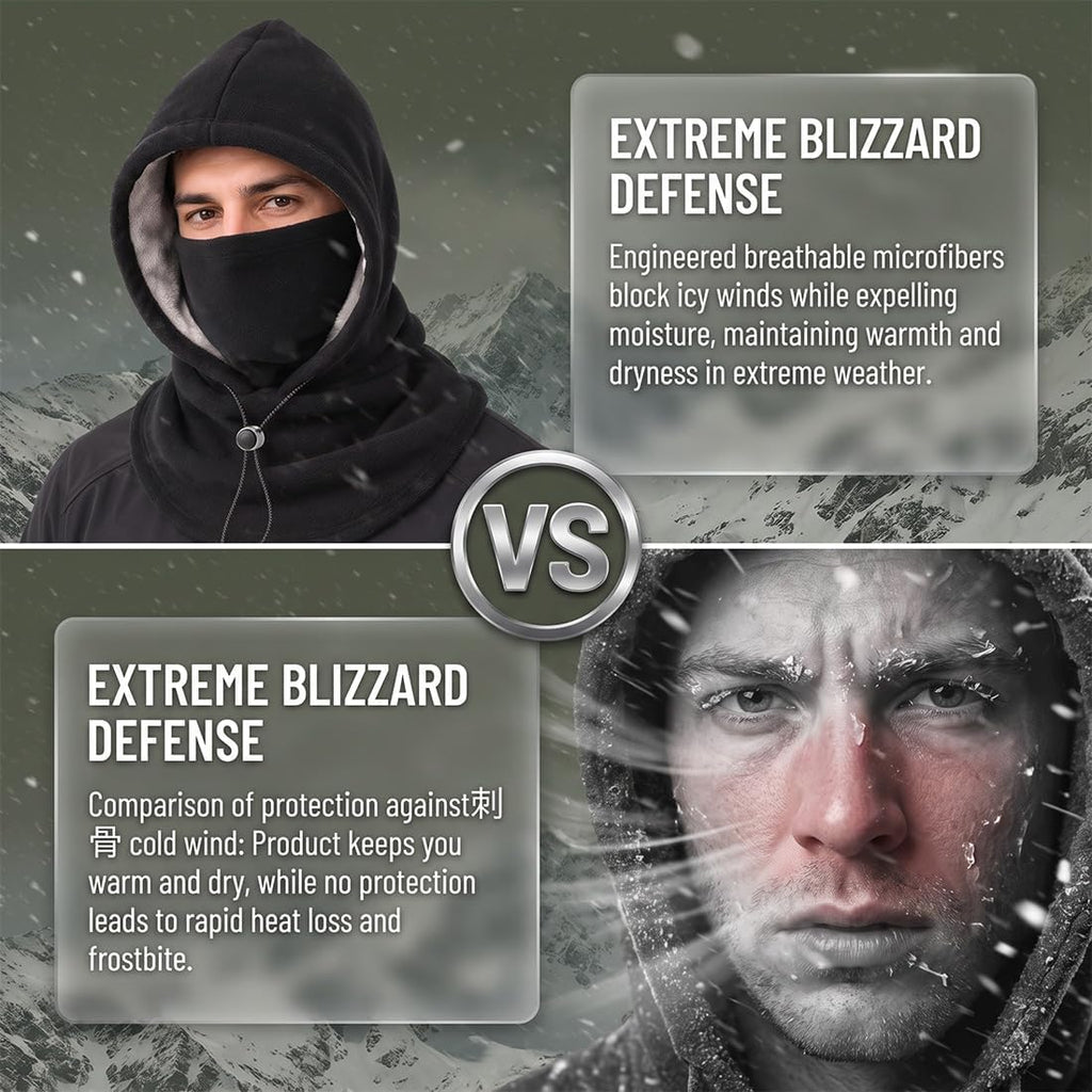 3-in-1 Thermal Balaclava Hood – Adjustable Winter Face Cover