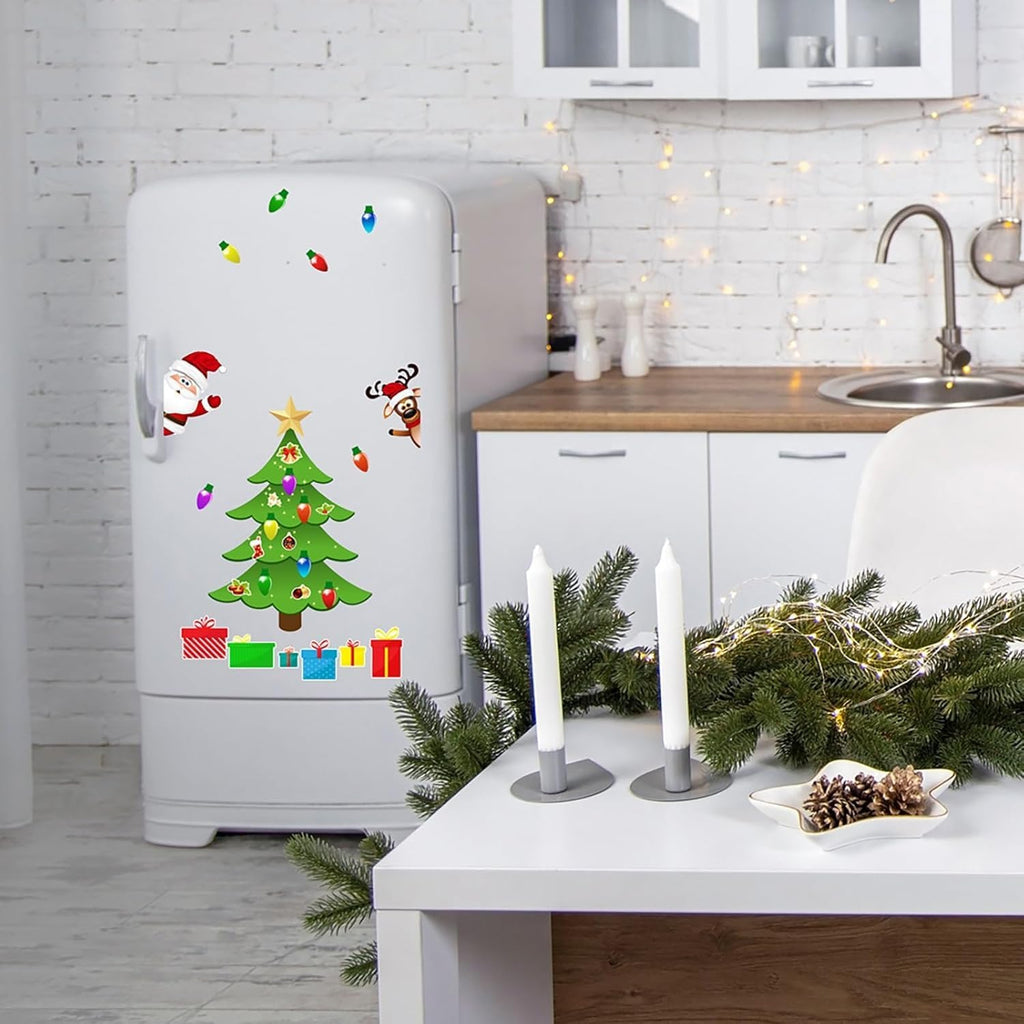DIY Magnetic Christmas Tree Set – Repositionable Holiday Fridge Decor