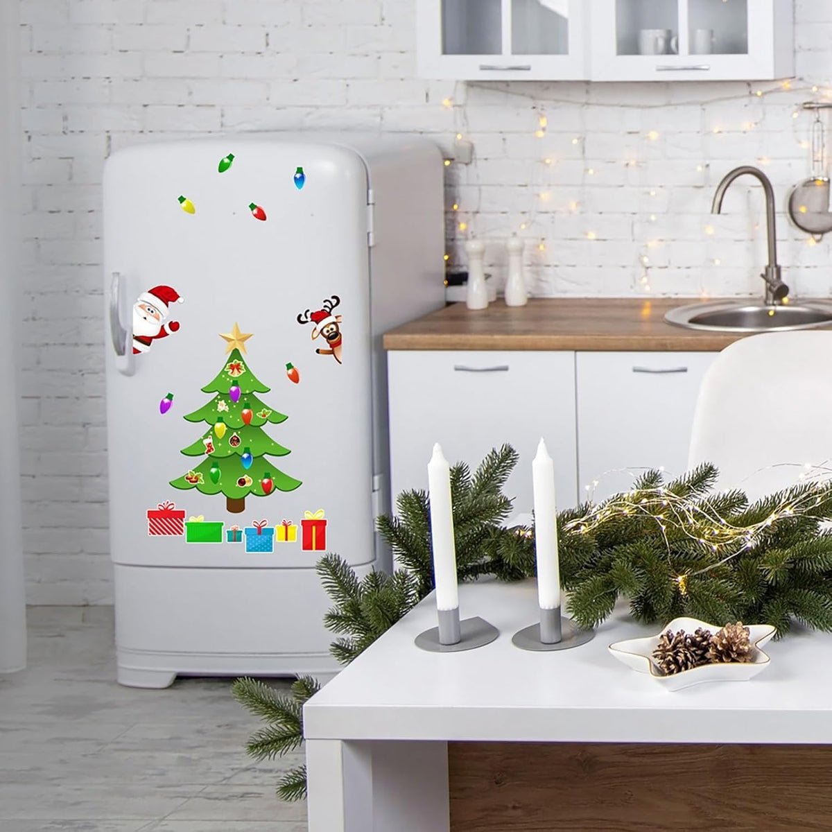 DIY Magnetic Christmas Tree Set – Repositionable Holiday Fridge Decor