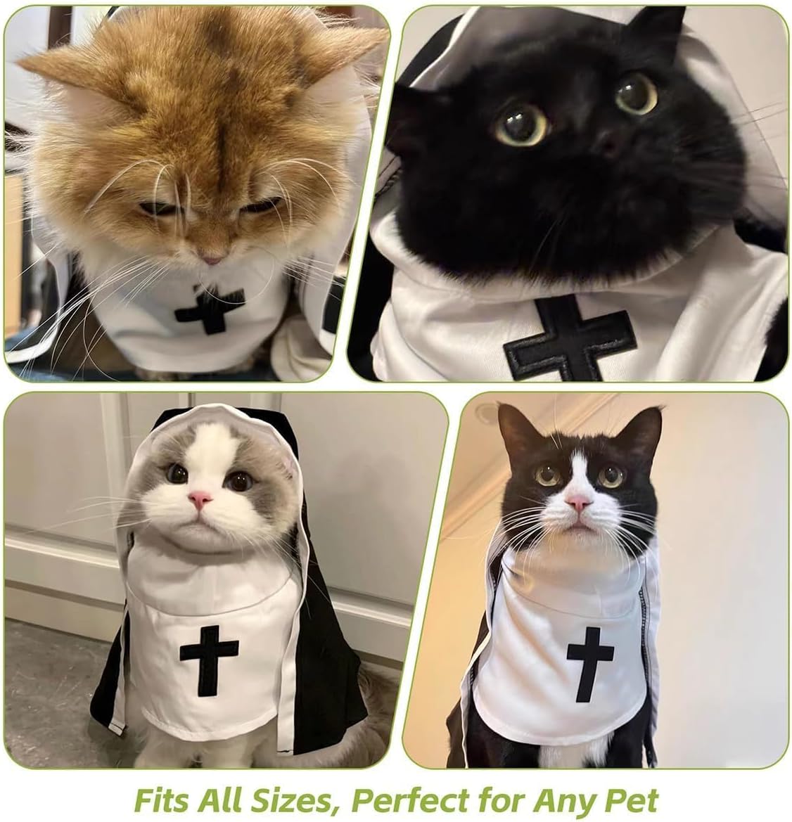 Funny Pet Nun Costume – One-Piece Hooded Halloween Cloak