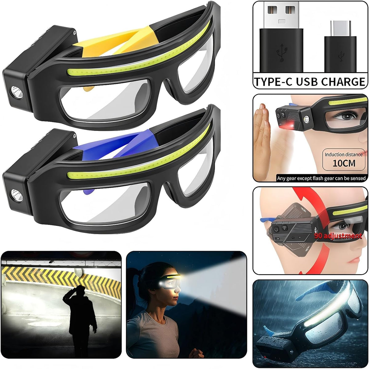 Rechargeable LED Light Glasses – Wave Sensor & 5 Modes
