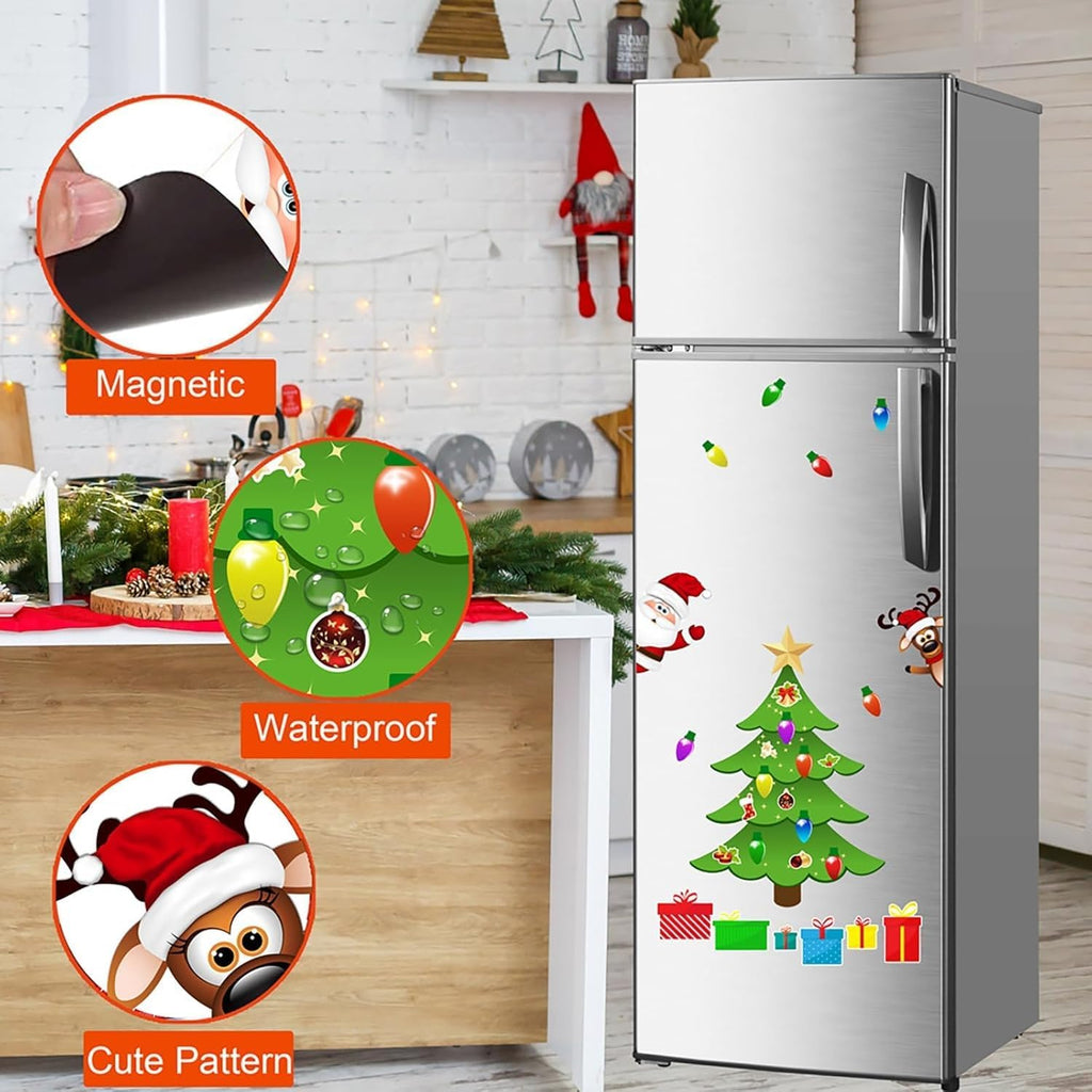 DIY Magnetic Christmas Tree Set – Repositionable Holiday Fridge Decor