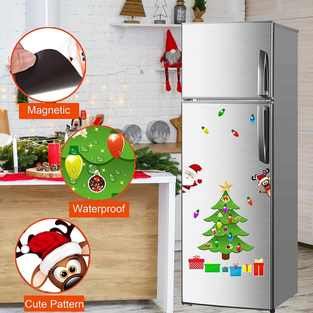 DIY Magnetic Christmas Tree Set – Repositionable Holiday Fridge Decor