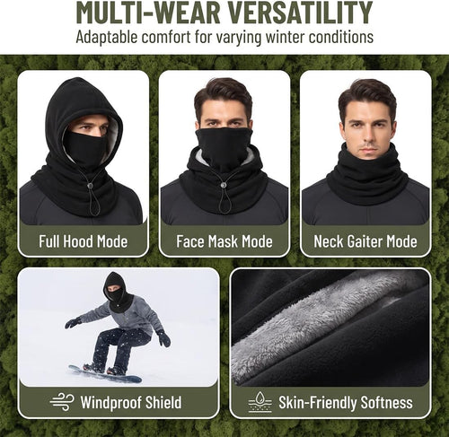 3-in-1 Thermal Balaclava Hood – Adjustable Winter Face Cover