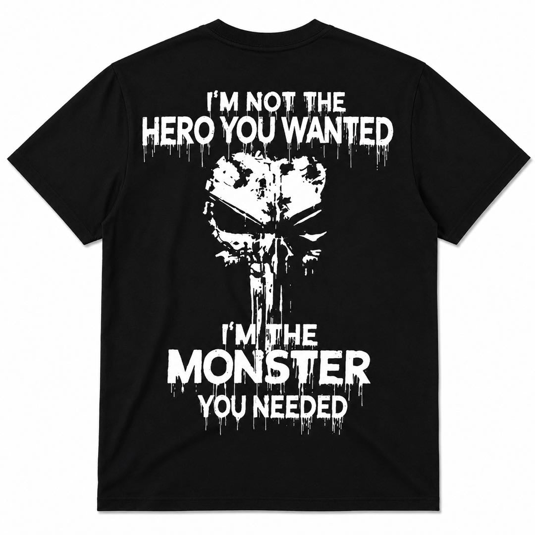 I'm Not The Hero You Wanted I'm The Monster You Needed Skull Graphic T-Shirt
