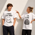 Parejas honestas con divertidas camisetas a juego – Yo complico la vida / Yo soy la vida