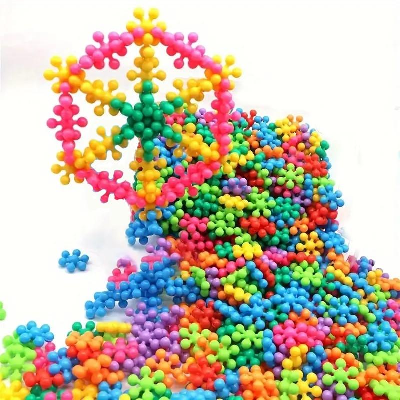 100PCS Snowflake Building Blocks – Colorful DIY Flower Puzzle Kit