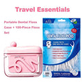 Pop-Up Floss Pick Dispenser with 100 Picks – Portable Refillable Case
