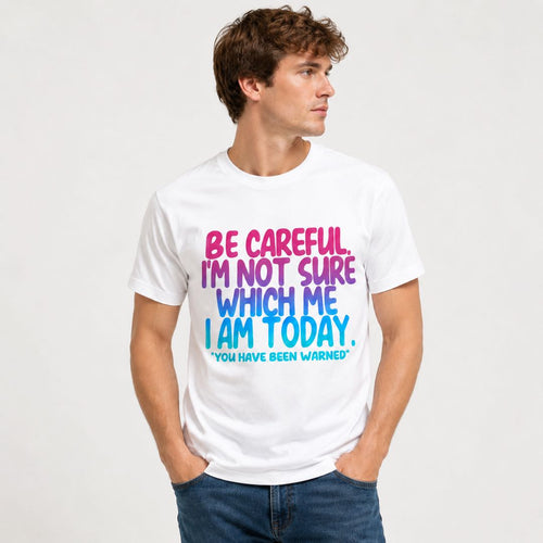 Be Careful I'm Not Sure Which Me I Am Today Funny Warning T-Shirt