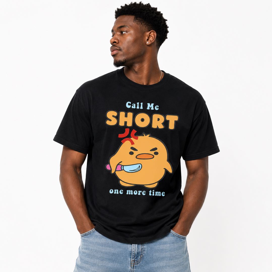 Call Me Short One More Time Funny Angry Chick Graphic Tee – Cute Attitude Shirt With Big Personality