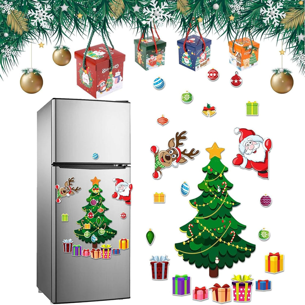 DIY Magnetic Christmas Tree Set – Repositionable Holiday Fridge Decor
