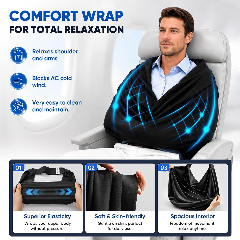 3-in-1 Travel Sleep Support – Head Support, Eye Mask & Wrap