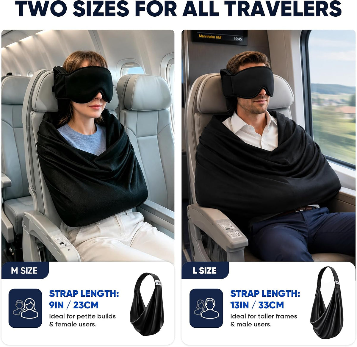 3-in-1 Travel Sleep Support – Head Support, Eye Mask & Wrap