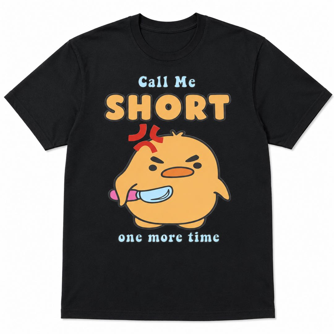 Call Me Short One More Time Funny Angry Chick Graphic Tee – Cute Attitude Shirt With Big Personality