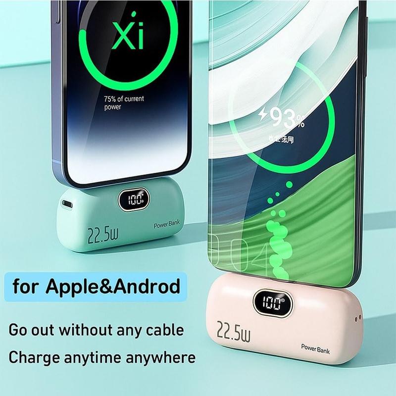 5000mAh Mini Power Bank – 22.5W USB-C & USB-A Portable Charger