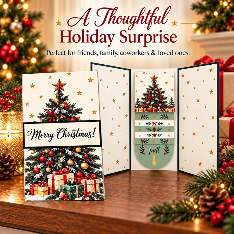 4PCS DIY Pull-Out Christmas Cards – Hidden Surprise Gift Card Holders