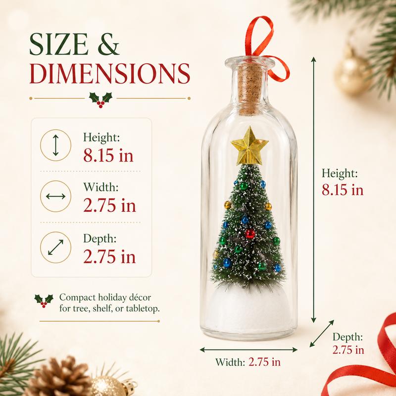 Recordable Christmas Message Bottle – 8" Snowy Tree Keepsake
