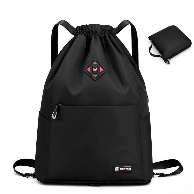 Foldable Drawstring Backpack – Water-Repellent Gym & Travel Bag