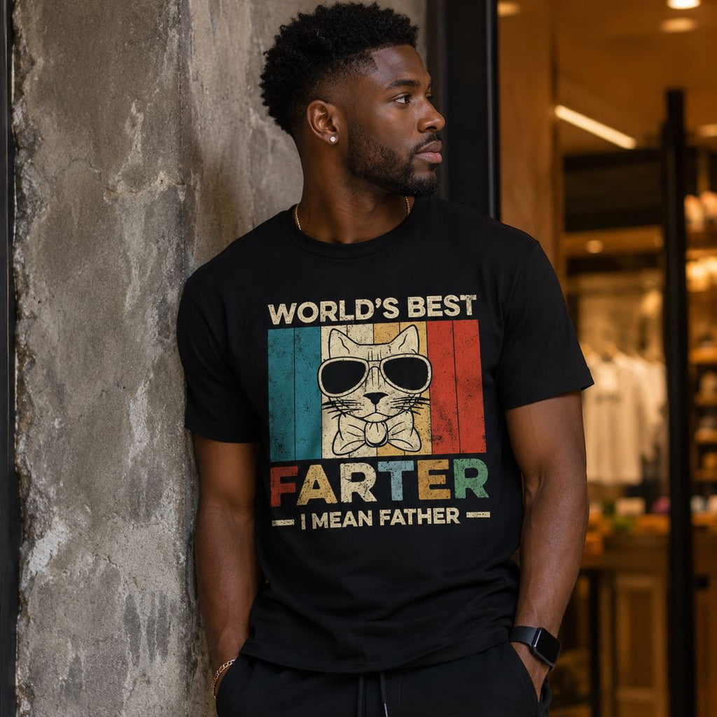 World’s Best Farter… I Mean Father Funny Cat Shirt