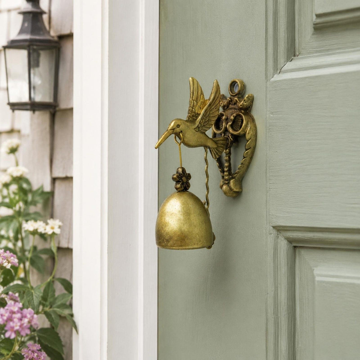 Vintage Hummingbird Doorbell – Rustic Wall-Mounted Metal Bell