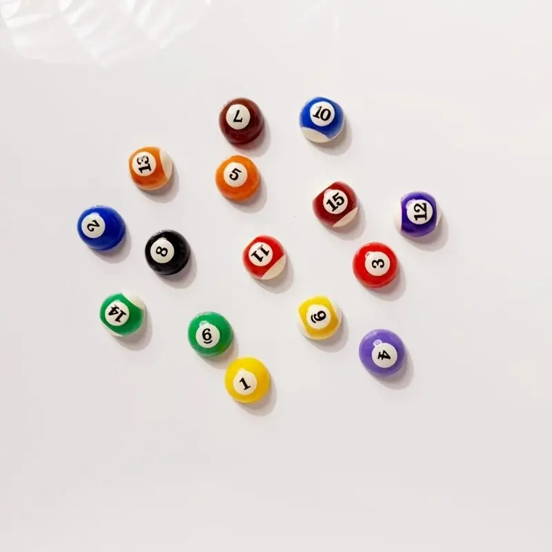 15pcs Billiard Ball Fridge Magnets, Aesthetic Pool Table Kitchen Decor, Retro 8-Ball Resin Magnets Set, Quirky Office & Fridge Decor