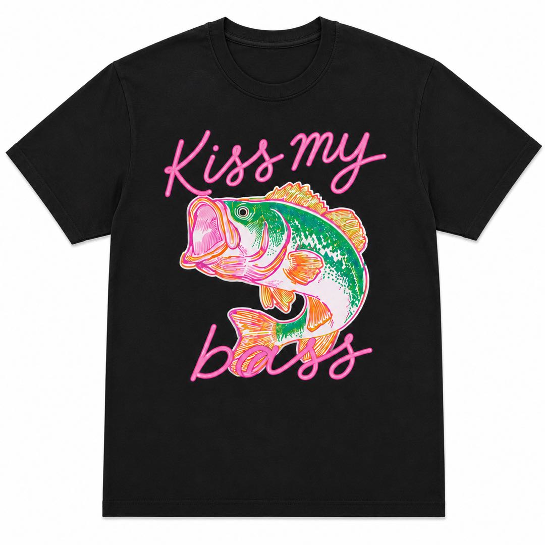 Kiss My Bass Retro Fishing Shirt – Perfect Gift For Fishing Lovers