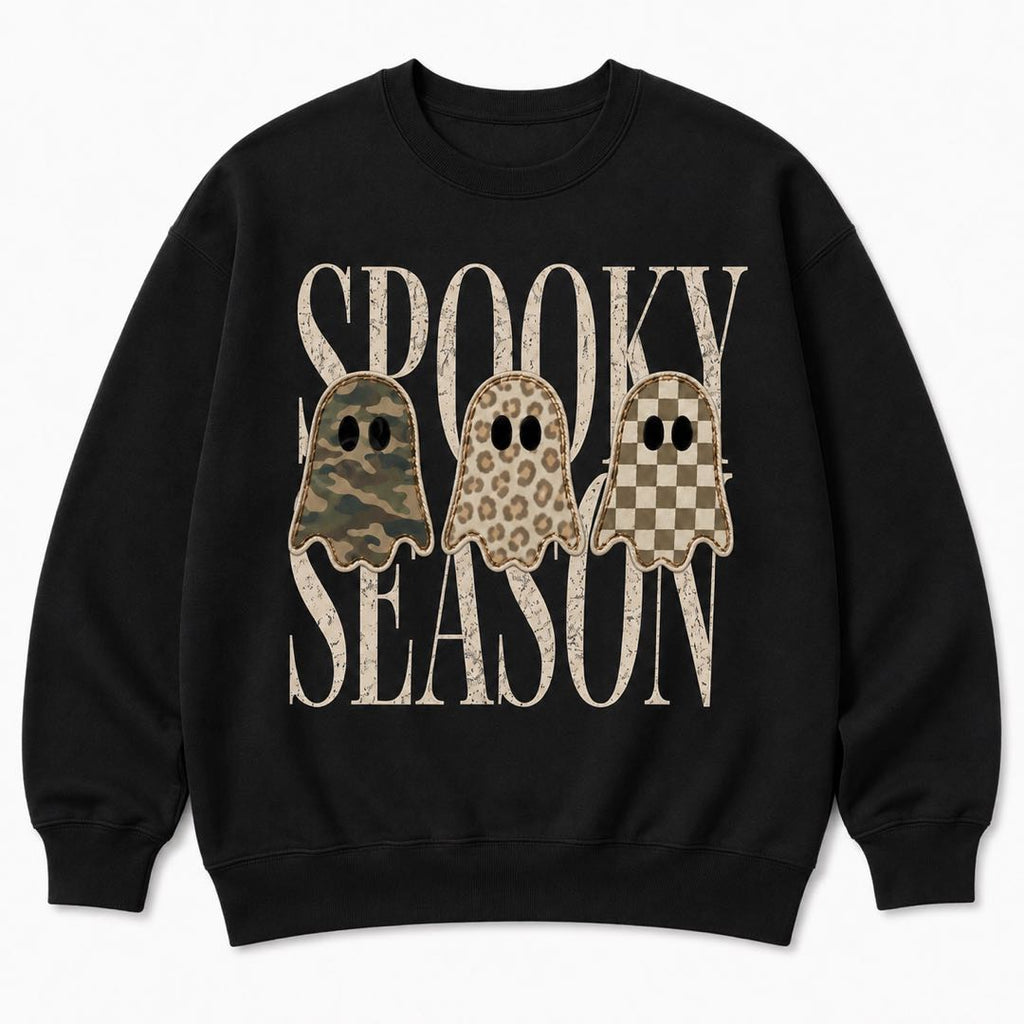 Spooky Season Ghost Graphic Sweatshirt | Cute Halloween Crewneck | Fall Pumpkin Season Pullover