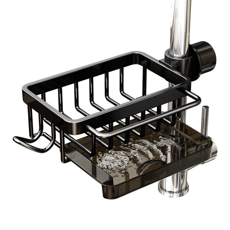 Faucet-Mount Sink Organizer Rack – Drip Tray & Sponge Holder