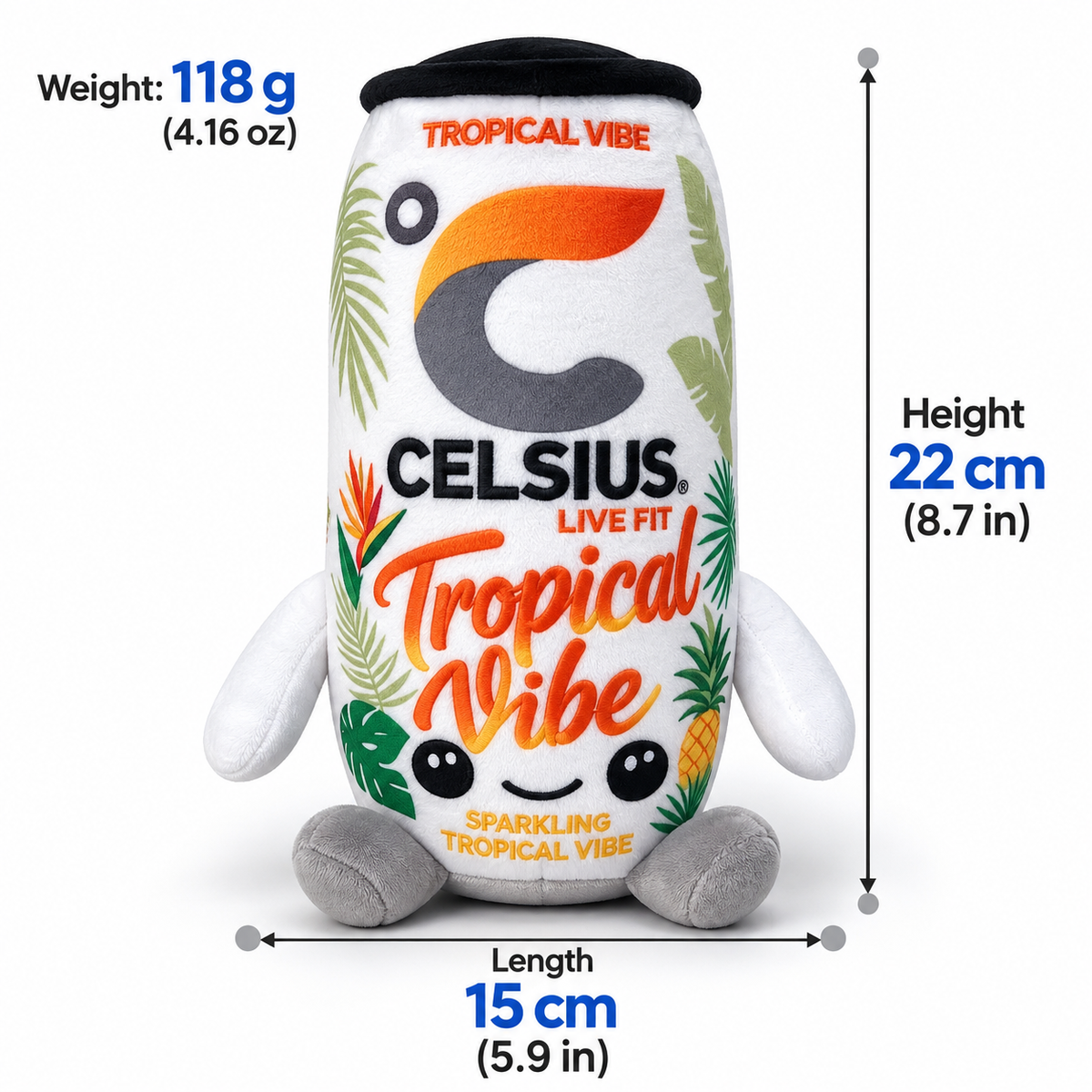 Cute Energy Drink Can Plush Toy – 8.7" Novelty Plushie