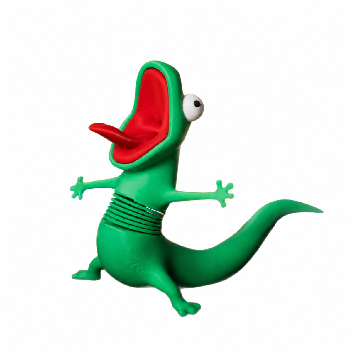 Wobbling Lizard Spring Figurine – Funny 3D Printed Desk Toy