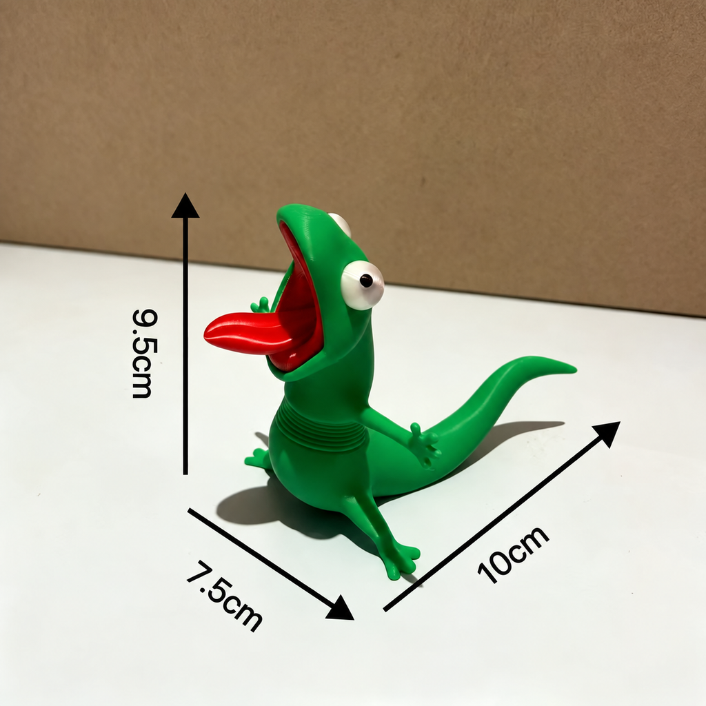 Wobbling Lizard Spring Figurine – Funny 3D Printed Desk Toy