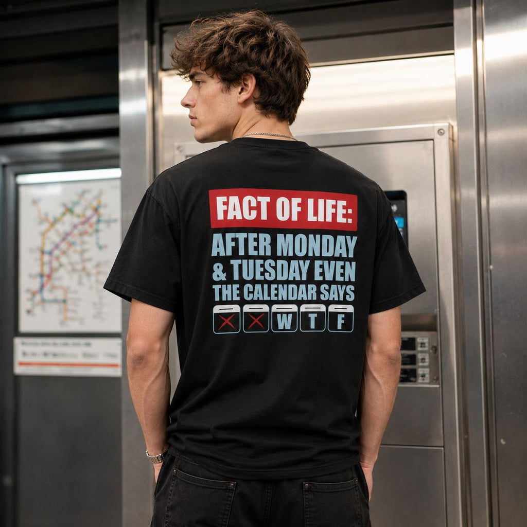 Survived Monday & Tuesday? The Calendar Says WTF Funny Graphic Tee