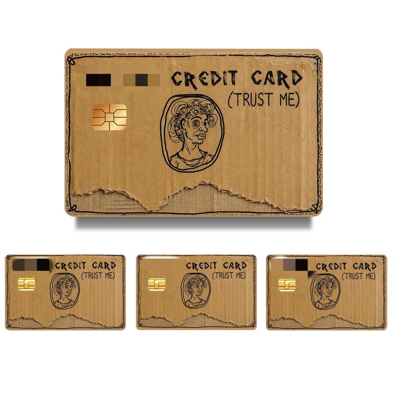 Funny Cardboard-Style Credit Card Skins – NO MONEY & TRUST ME