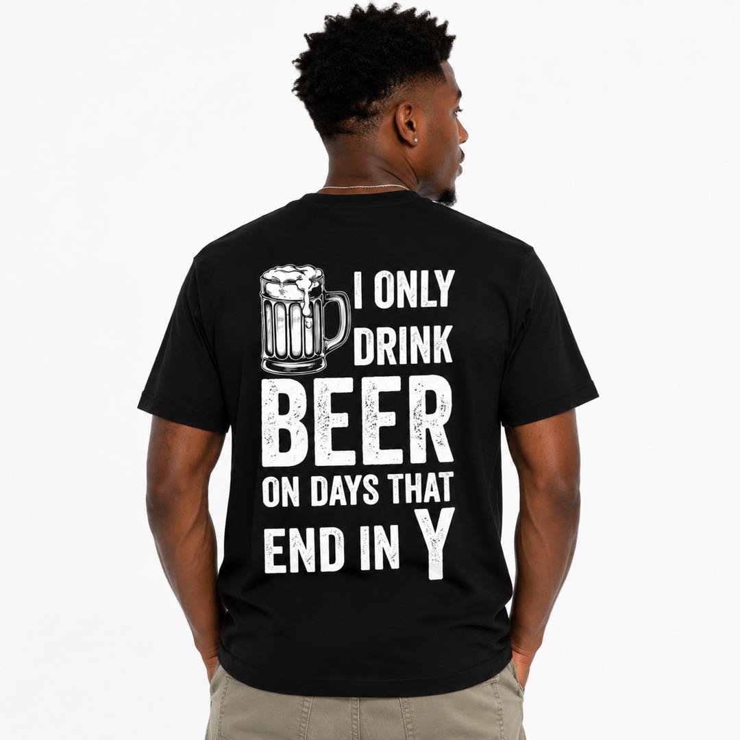 I Only Drink Beer on Days That End in Y Funny Beer Lover T-Shirt | Drinking Humor Graphic Tee