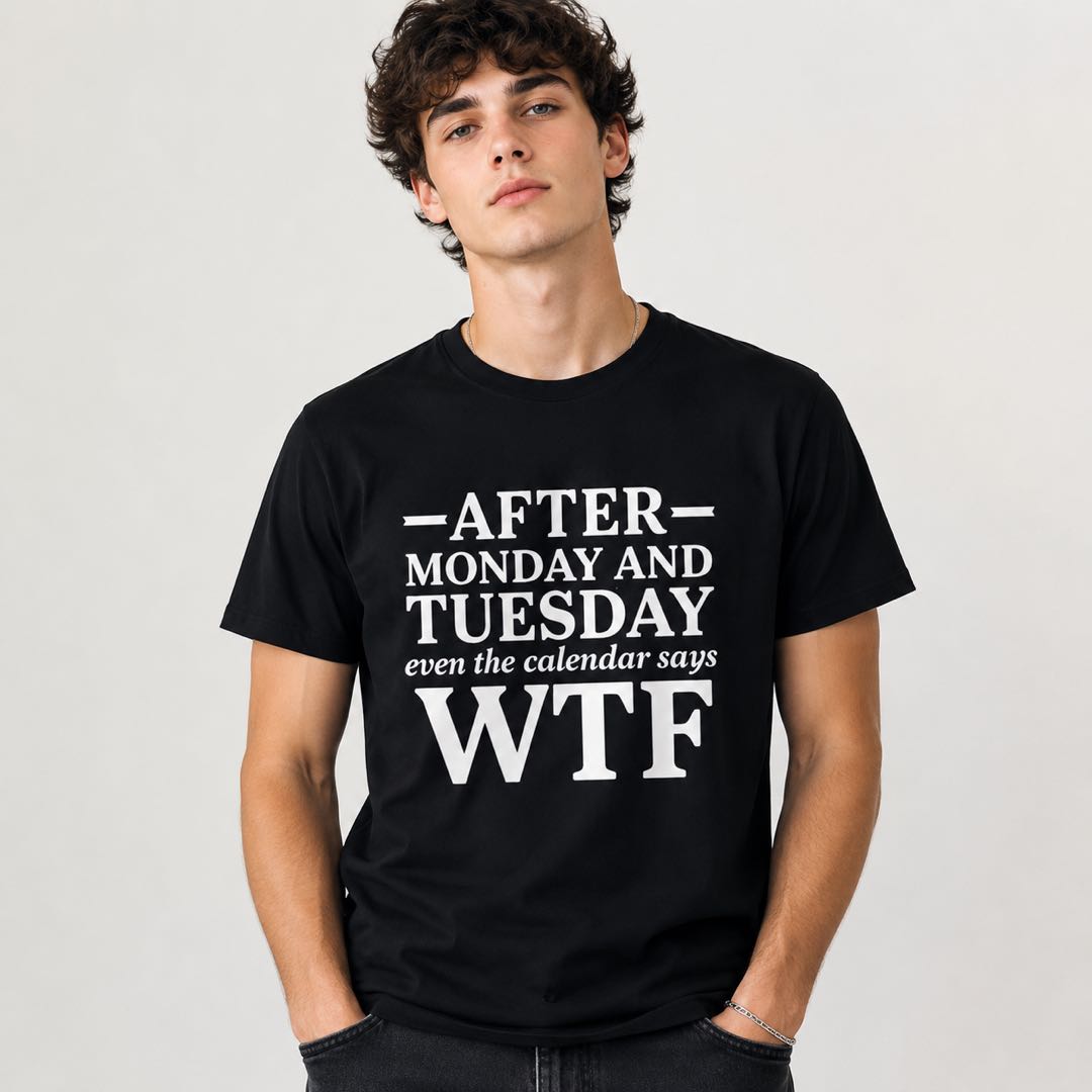 After Monday And Tuesday WTF Funny Work Week T-Shirt | Sarcastic Office Humor Tee