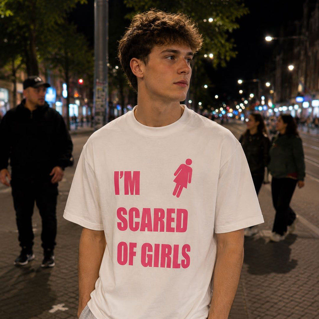Girls Scare Me T-Shirt – Funny Awkward Guy Graphic Tee