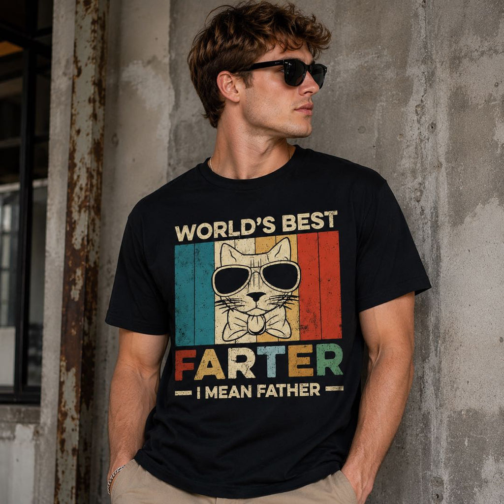 World’s Best Farter… I Mean Father Funny Cat Shirt