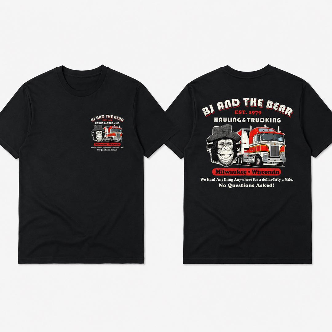 Legends Remember BJ & The Bear Vintage Trucker T-Shirt | Retro Hauling Graphic Tee