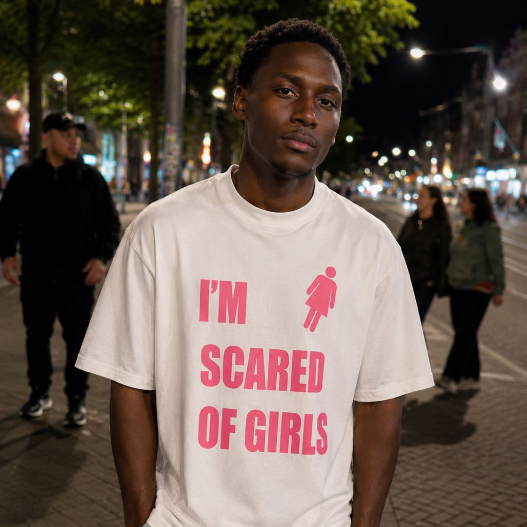 Girls Scare Me T-Shirt – Funny Awkward Guy Graphic Tee
