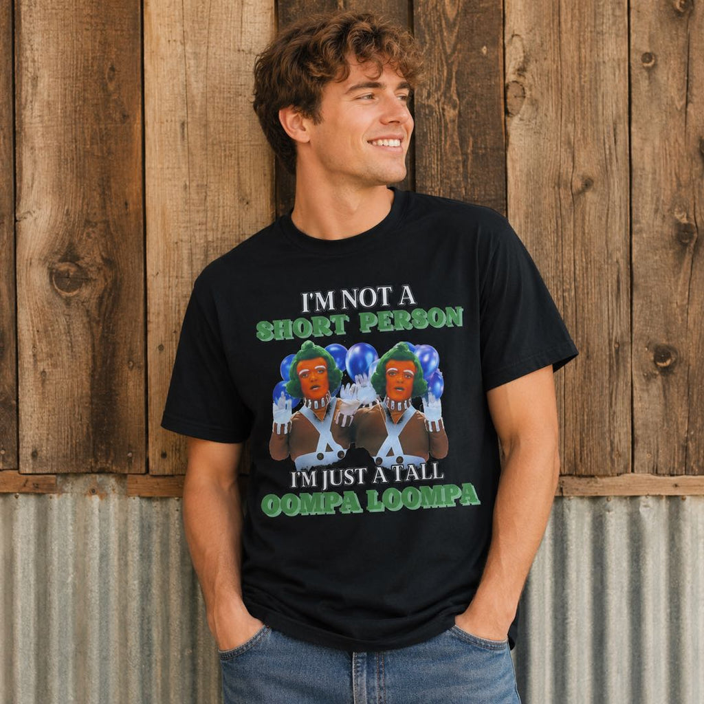 Short Kings Unite – Funny Tall Oompa Loompa Graphic T-Shirt