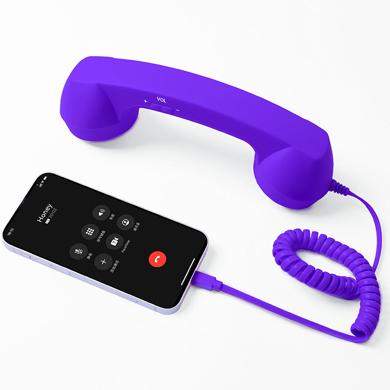 Retro Corded Phone Handset – USB-C / 3.5mm Wired Receiver