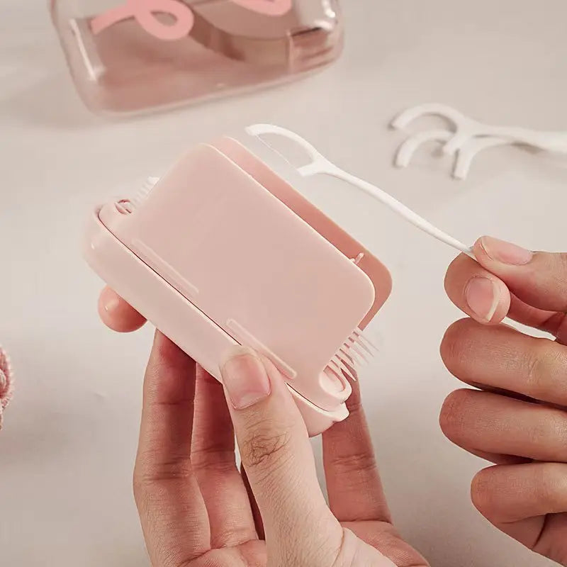 Pop-Up Floss Pick Dispenser with 100 Picks – Portable Refillable Case