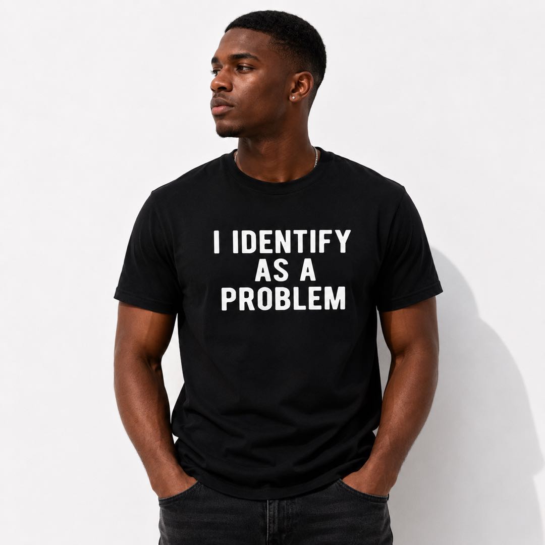 I Identify As A Problem Funny T-Shirt | Sarcastic Meme Tee | Bold Humor Graphic Shirt