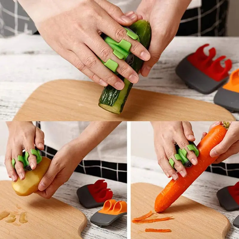2-Pack Finger-Grip Palm Peelers – Stainless Steel Vegetable Peelers