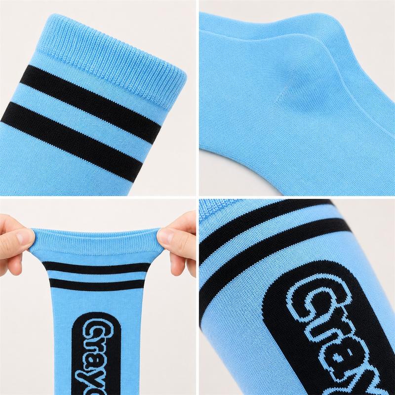9 Pairs Colorful Crayon-Inspired Knee High Socks – Y2K Style