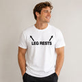 Warning: LEG RESTS Funny T-Shirt | Adult Humor Graphic Tee | Viral Party Conversation Starter Gift