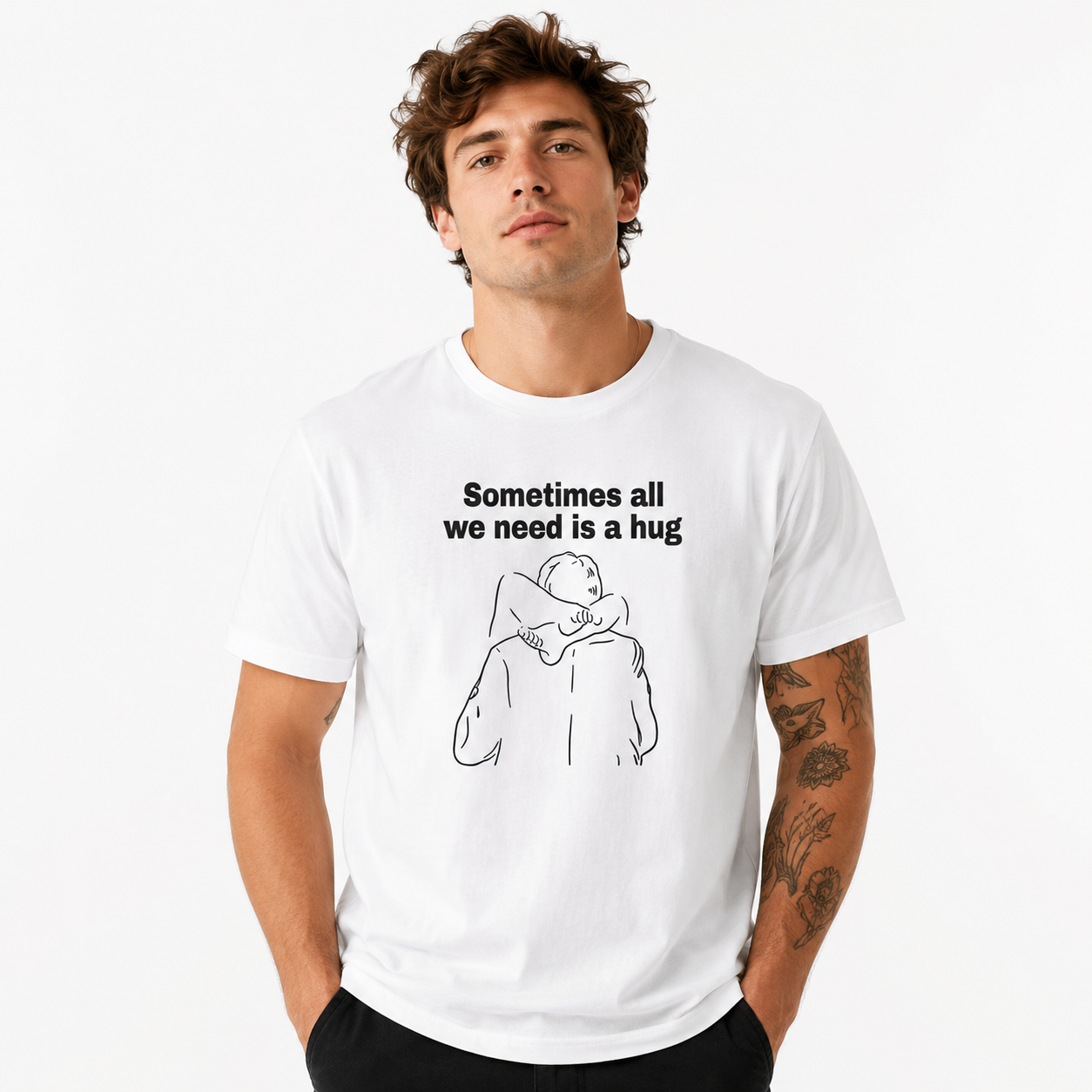 A Hug Says It All Tee | Minimalist Comfort Graphic T-Shirt | Cozy Unisex Gift