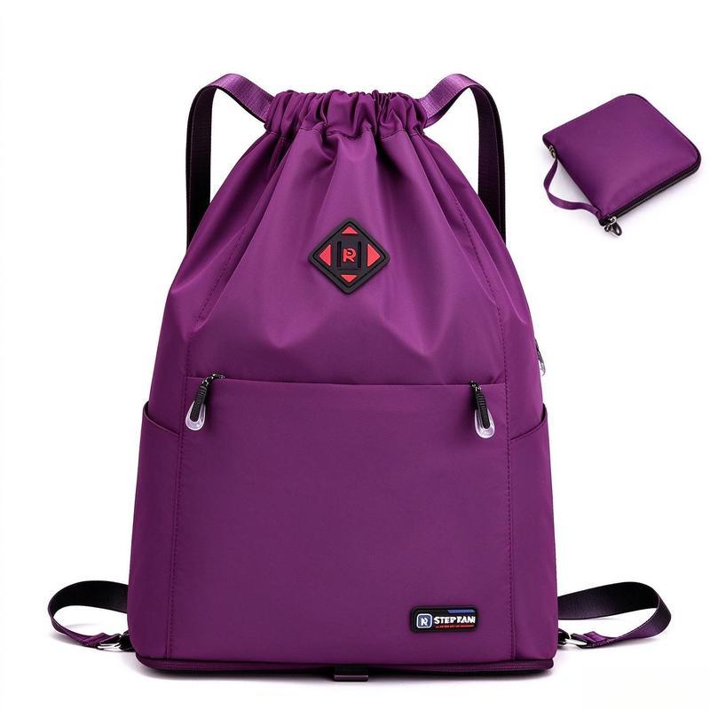Foldable Drawstring Backpack – Water-Repellent Gym & Travel Bag