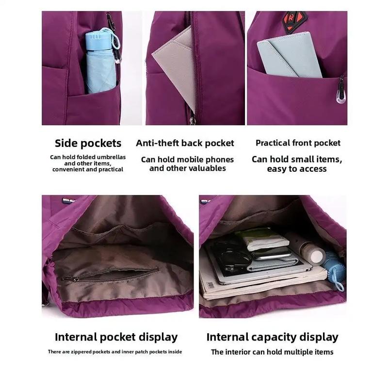 Foldable Drawstring Backpack – Water-Repellent Gym & Travel Bag