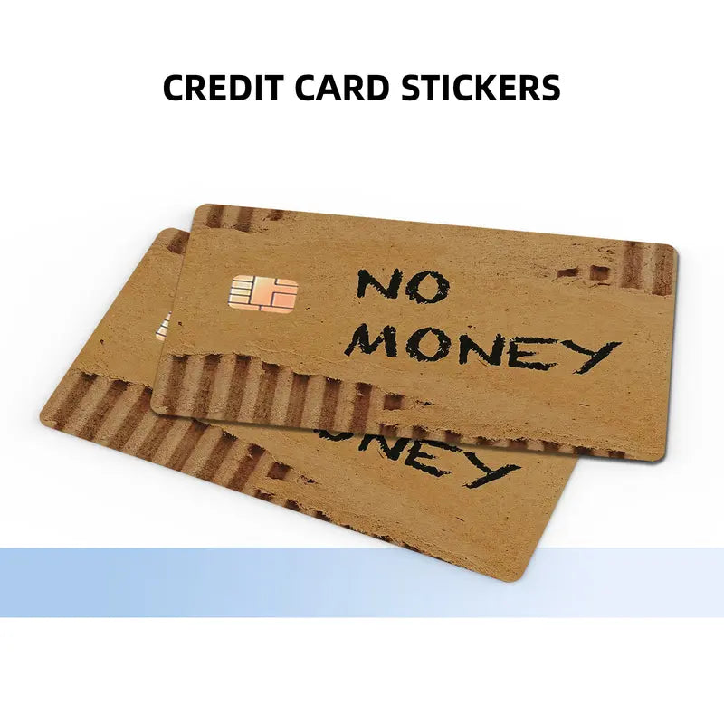 Funny Cardboard-Style Credit Card Skins – NO MONEY & TRUST ME